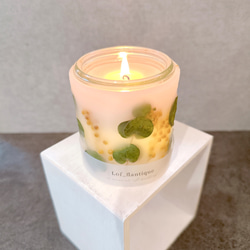 Botanical flower candle(ミモザ&ユーカリ) LEDティーライトキャンドル付き 送料無料 6枚目の画像