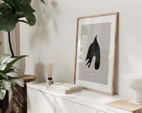 北欧アート、鳥、モノトーン、おしゃれなポスター、北欧スタイル