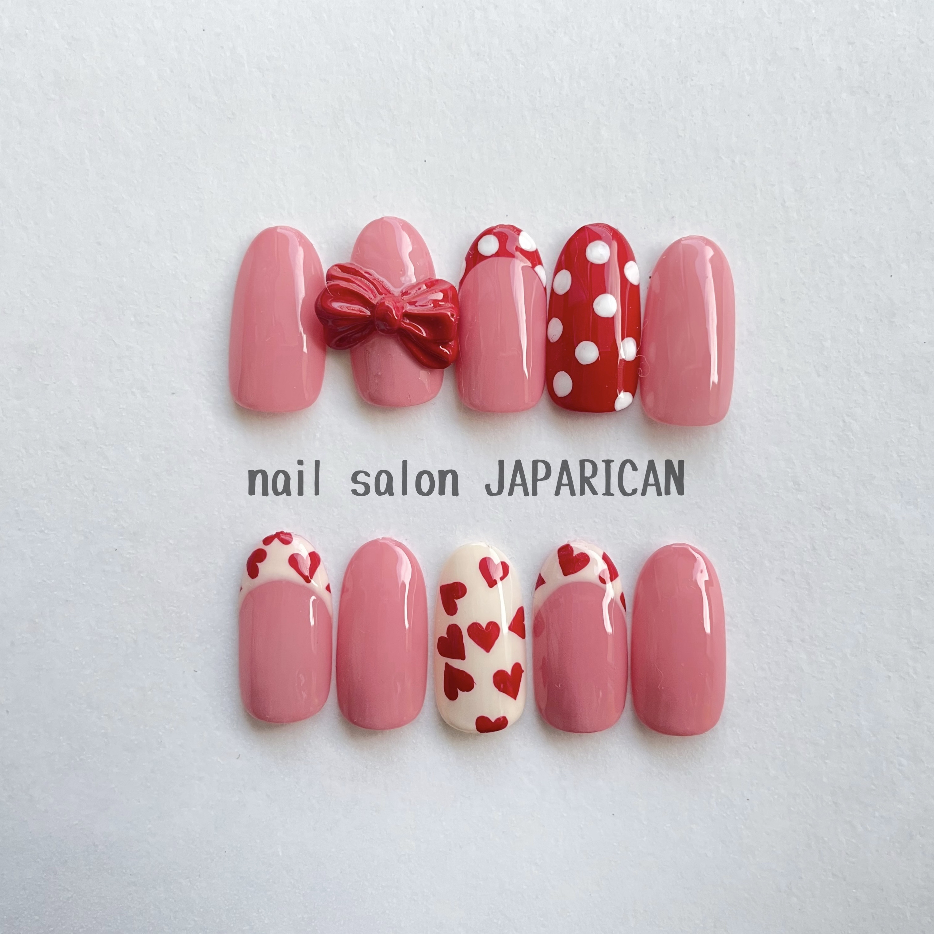 ハートネイル・リボンネイル ネイルチップ（つけ爪） nail