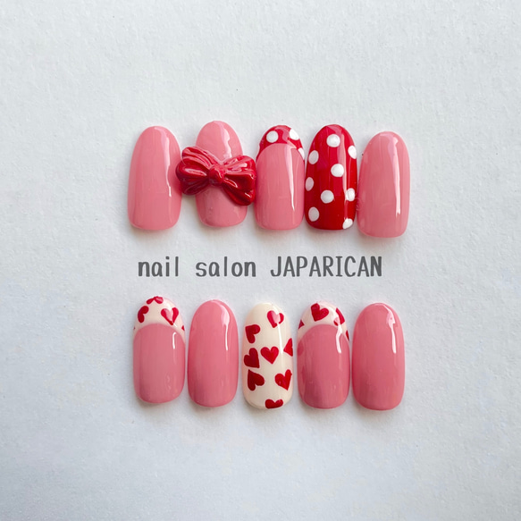【オーダー】ネイルチップ　ツイード　リボン　ハート ツイード×リボン×ハート 🎀♡ #チェーンネイルデザイン#リボン