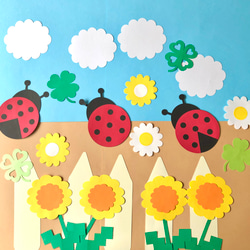 【春の壁面】てんとう虫　保育園　幼稚園　施設　４月　５月　入園 1枚目の画像