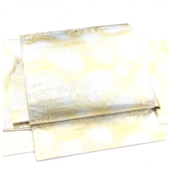 美品 正絹 佐賀錦 未使用 高級呉服 上質 正絹 袋帯 二部式 二重太鼓 