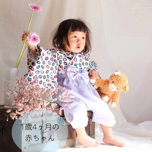 ritaromiベビー袴・着用画 】お宮参り・100日祝い・お食い初め