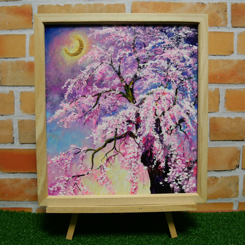 油絵 絵画 【三日月の桜】 絵画 ＨＲ 通販｜Creema(クリーマ)