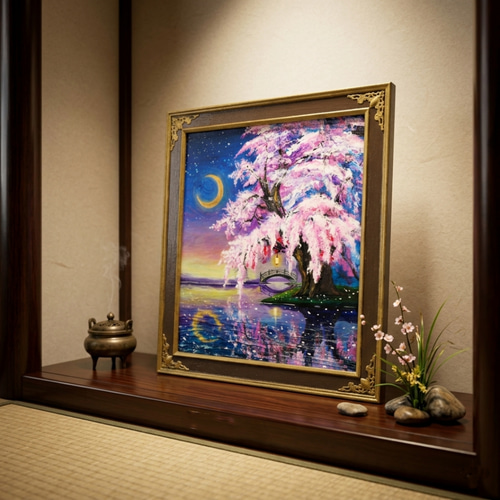 金縁　額縁　油絵　春　桜 金縁 額縁 油絵 春 桜 【公式通販】