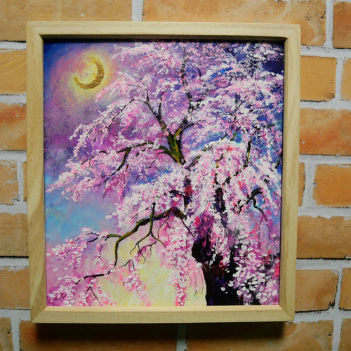 油絵 絵画 【三日月の桜】 絵画 HR 通販 15413133|Creema 油絵 絵画 【三日月の桜】 絵画 HR 通販 15413133|Creema
