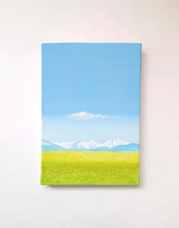 ご依頼品　風景画　花の絵　アクリル画　原画 「れんげ畑2」F8 Amazon.co.jp: 花の絵 風景画 アクリル画 原画 ゼラニウムと