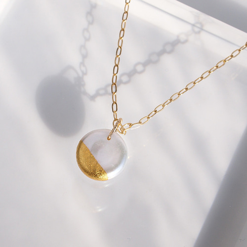 金箔パール[ネックレス]コインパール12mmUP‐half moon‐ | 淡水パール 