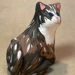 陶器で作った「サビ猫ちゃん　ミニ」 3枚目の画像