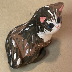 陶器で作った「サビ猫ちゃん　ミニ」 4枚目の画像