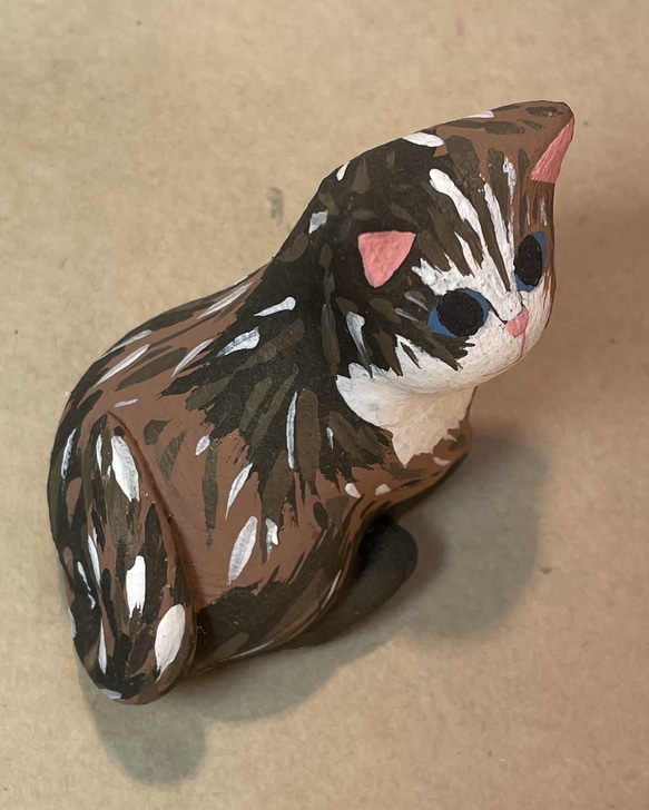 陶器で作った「サビ猫ちゃん　ミニ」 4枚目の画像