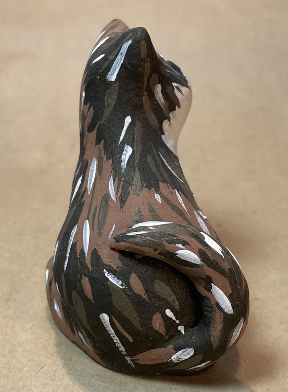 陶器で作った「サビ猫ちゃん　ミニ」 6枚目の画像