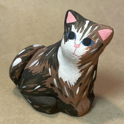 陶器で作った「サビ猫ちゃん　ミニ」 1枚目の画像