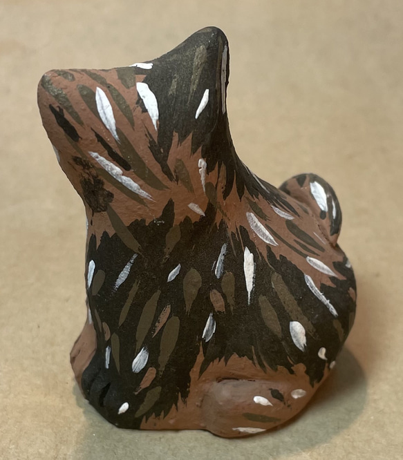 陶器で作った「サビ猫ちゃん　ミニ」 5枚目の画像
