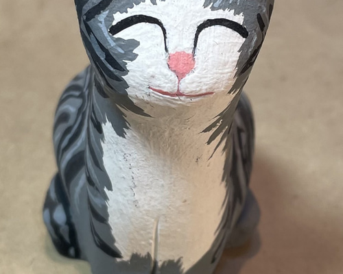 陶器で作った「グレー系のキジ猫ちゃん」 その他置物 シュンクルト