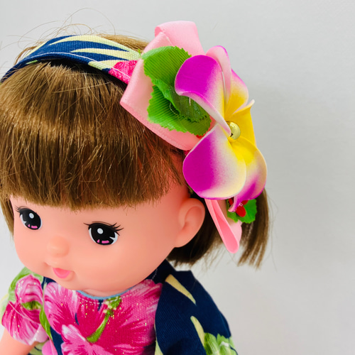 メルちゃんのお洋服 ハワイアン柄のワンピースドレス リボンつき メル 