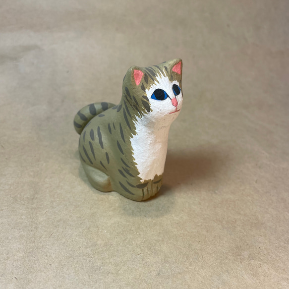 陶器で作った「キジ猫ちゃん　ミニ」 2枚目の画像