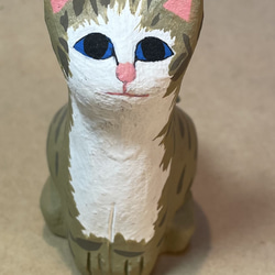 陶器で作った「キジ猫ちゃん　ミニ」 1枚目の画像