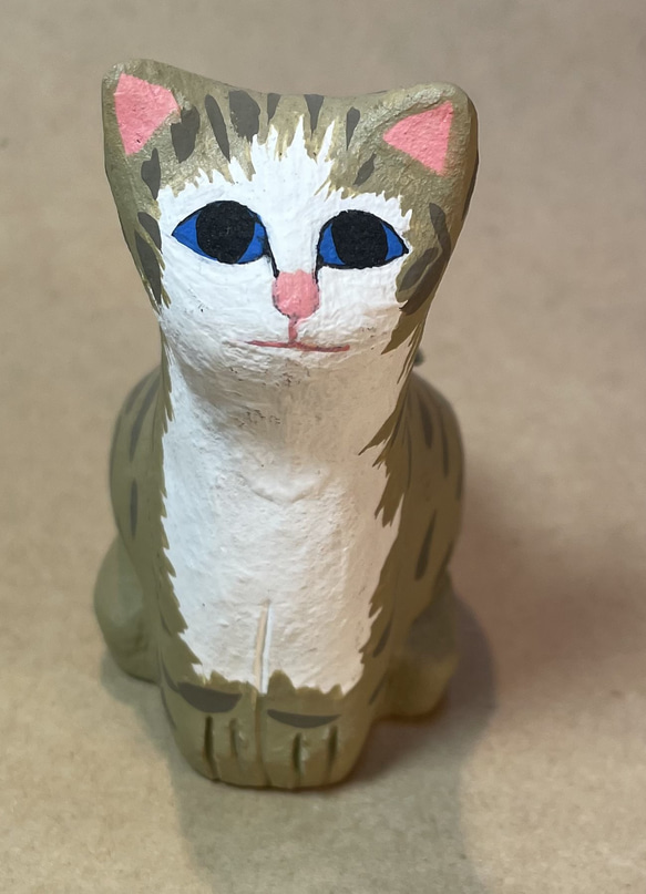 陶器で作った「キジ猫ちゃん　ミニ」 1枚目の画像