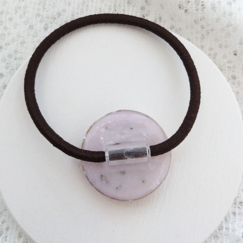 ヘアゴム レジン ハンドメイド かすみ草 ドライフラワー 押し花