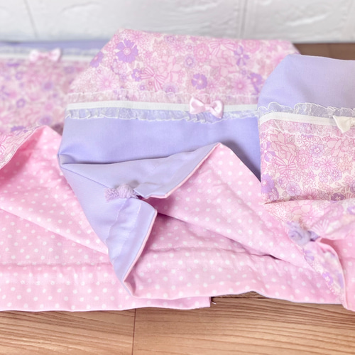 【S2♡さま専用】入学5点セット　① 入園入学グッズ ラベンダー✖️ピンク 5点セット レッスンバッグ