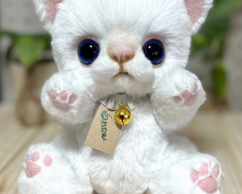 テディベア　作家様　白黒　猫 Yahoo!オークション - 黒ねこ事務所 白いオオカミ アーティスト