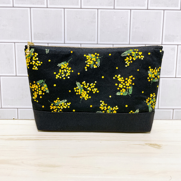 ちょこ苺☆様専用 ハンドメイド バネ口ポーチ ミモザ ブラック