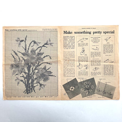 SALE!ビンテージのイングリッシュガーデン刺繍図案 　フラワー刺繍図案　アンティークペーパー　ビンテージ紙もの　古い紙 3枚目の画像