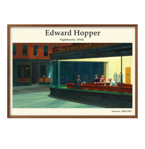 1-4479■ポスター　絵画　A3サイズ　『エドワード・ホッパー』　アート　イラスト　デザイン　上級マット紙採用　北欧 1枚目の画像