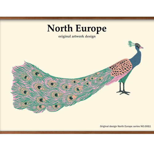 1-7744□ポスター 絵画 A3サイズ 『孔雀 ピーコック』 アート イラスト