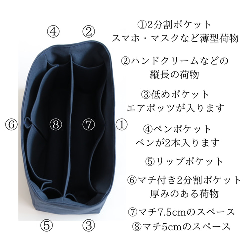 ご相談ください あなた専用のバッグインバッグ 小さめで自立