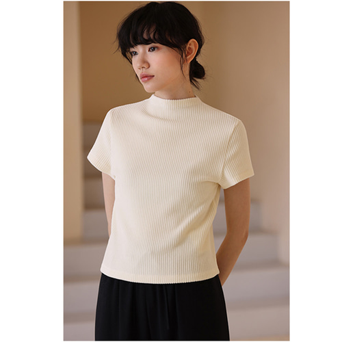 クレージュ　ハイネック Tシャツ ホワイト Courreges(クレージュ) Tシャツ・カットソー(レディース) - 海外