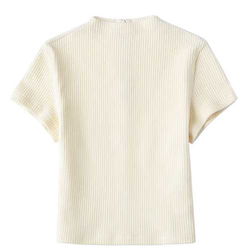 ハイネックTシャツ 可愛い襟 伸縮性ありTシャツ ホワイト S-XL