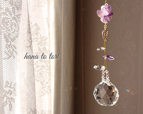 サンキャッチャー♡ハンドメイド「赤いお花のサンキャッチャー♥」 サンキャッチャー♡ハンドメイド「赤いお花のサンキャッチャー♥」