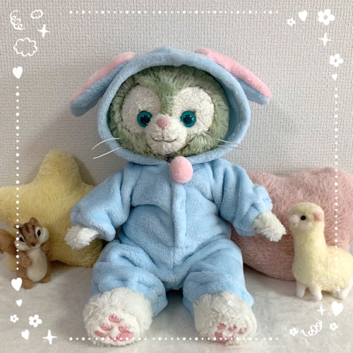 Sサイズジェラトーニ♡水色たれ耳うさぎ着ぐるみ♡ ぬいぐるみ めーめ