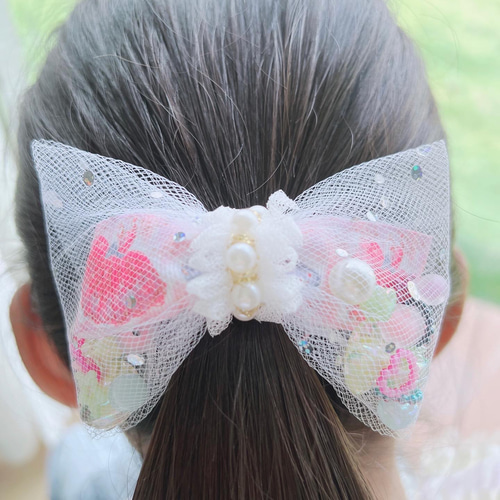 ♪シャカシャカリボンヘアゴム♪マカロン♡ 雑貨・その他 ハッピー  