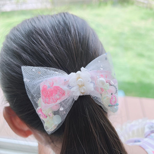 ♪シャカシャカリボンヘアゴム♪マカロン♡ 雑貨・その他 ハッピー