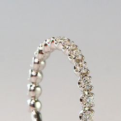 0.7ct エタニティリング K18 Pt950 ハーフ エタニティ リング