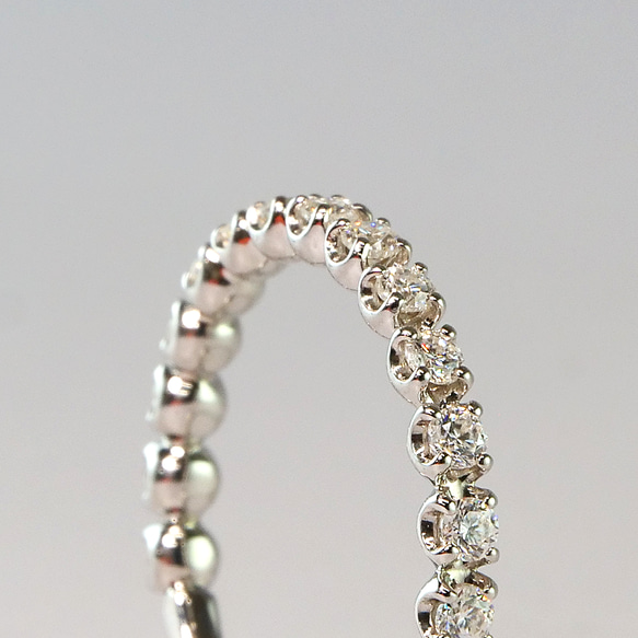 0.7ct エタニティリング K18 Pt950 ハーフ エタニティ リング