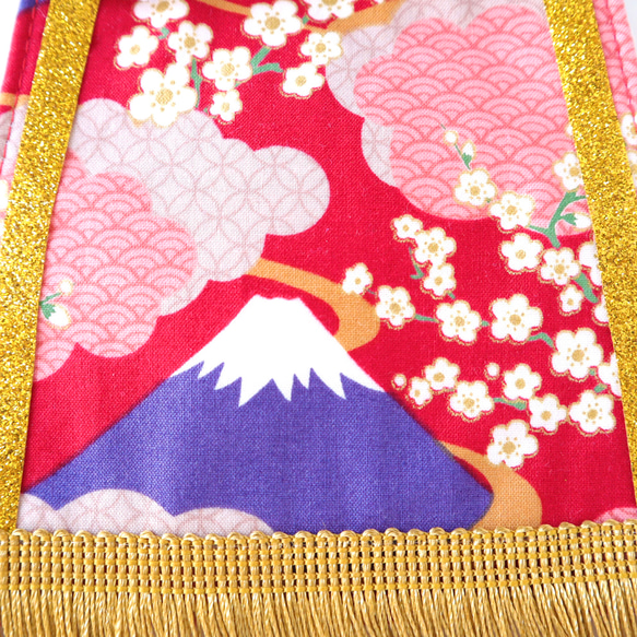 【おてごろ・小】ワンちゃん化粧まわし《桜と富士と青海波》【名入れOK】 3枚目の画像