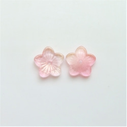8個・ピンク・ガラスビーズ・フラワー・桜・23011215 5枚目の画像