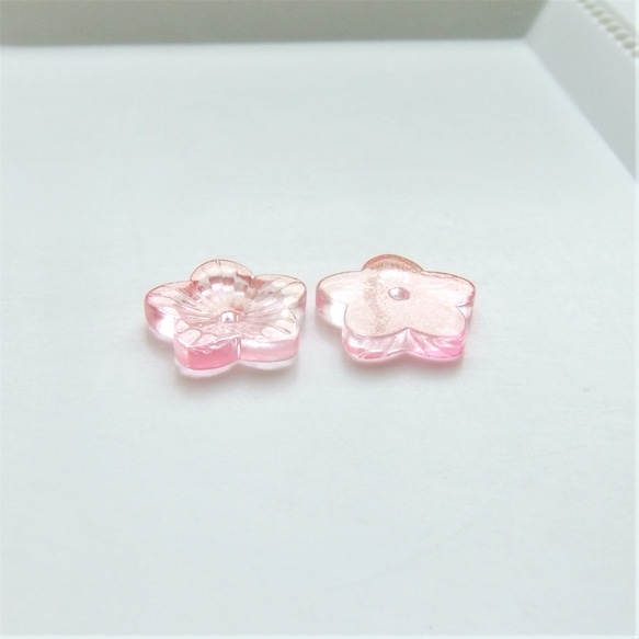 8個・ピンク・ガラスビーズ・フラワー・桜・23011215 4枚目の画像