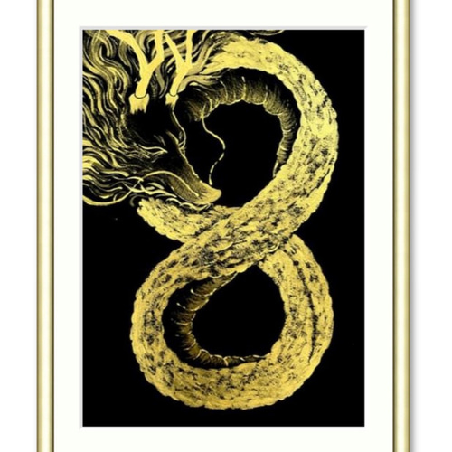 飛龍の絵 一筆龍 龍神様 ドラゴンアート 開運絵画 西川陽春 千禧飛龍