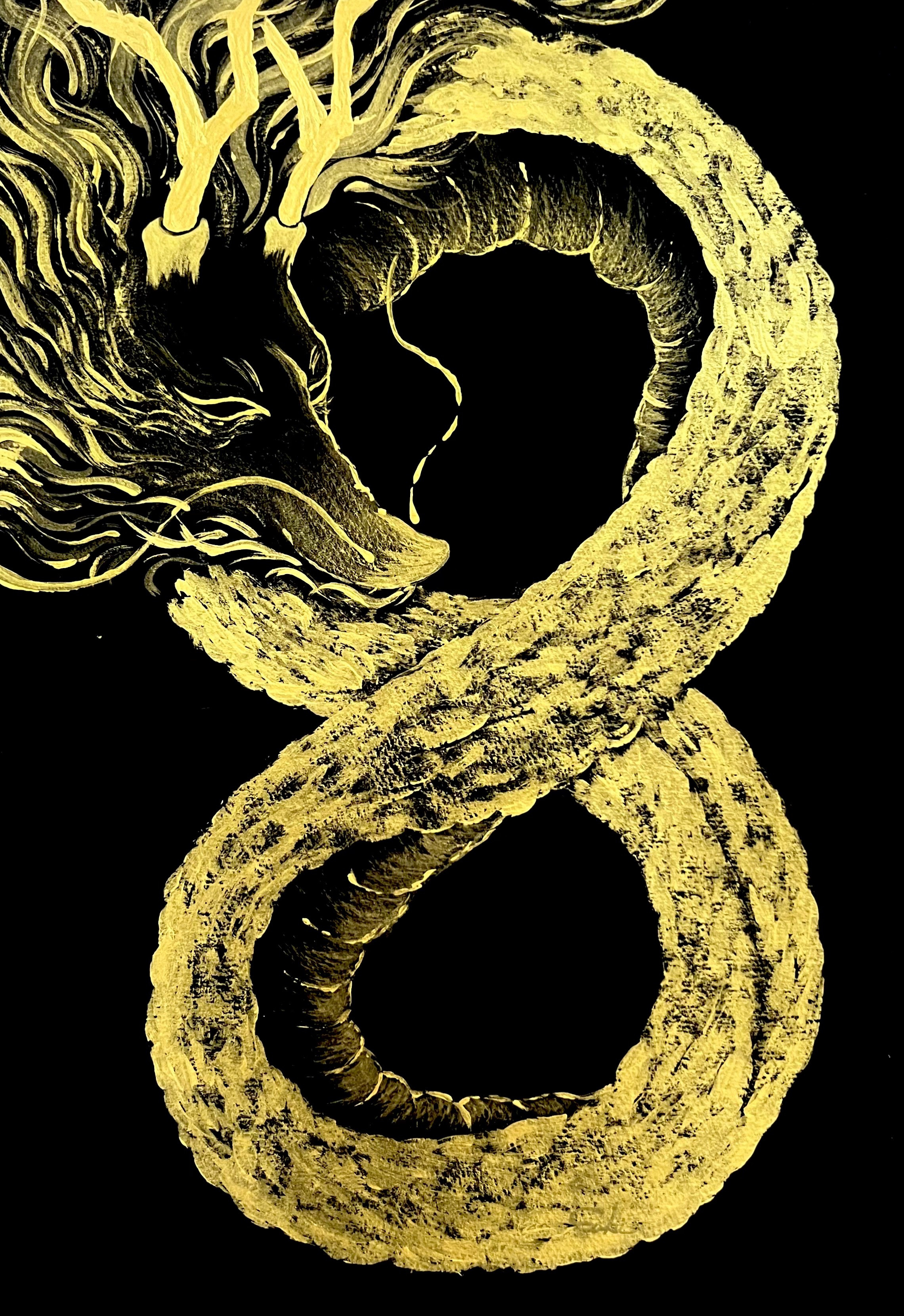 ○天空の龍　　絵画原画＋コラージュ