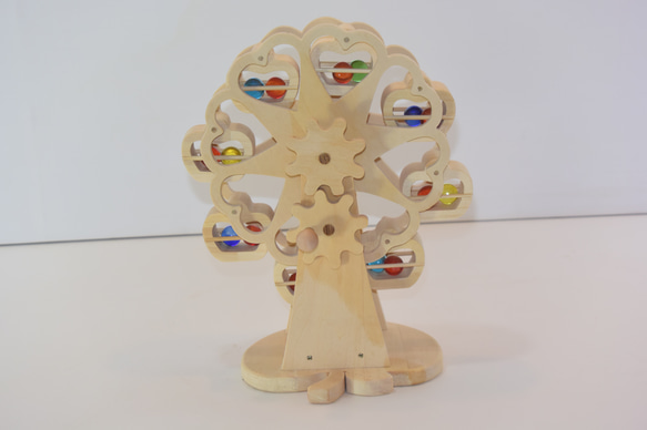 手作り　木のおもちゃ　煌めく観覧車完成品　木製　子供　インテリア　プレゼント　 1枚目の画像