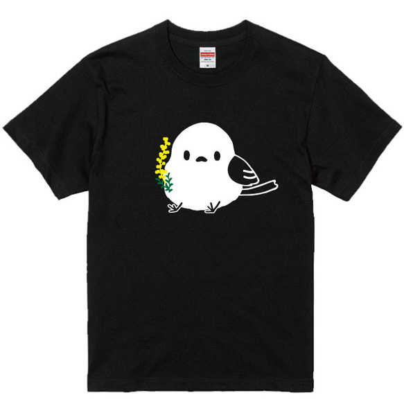 シマエナガＴシャツ シマエナガミモザ半袖Ｔシャツ 全3色 綿素材 1枚目の画像