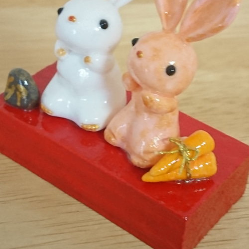 うさぎの置物 卯 干支 置物 ミニチュア 縁起 その他人形 Handi 通販