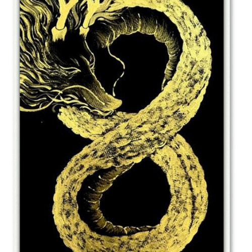 絵画　ラッキー 再販1】【プリント版】【無限龍#3】龍x♾x8をコラボさせたラッキー