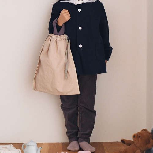 かくかく' 巾着 Lサイズ 体操着袋 お着替え袋 パジャマ袋 サイズ