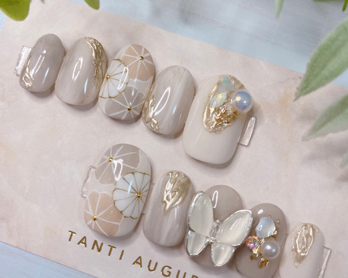 ネイルチップ 成人式 ウエディング ブライダル 和柄 和装 振袖 結婚式